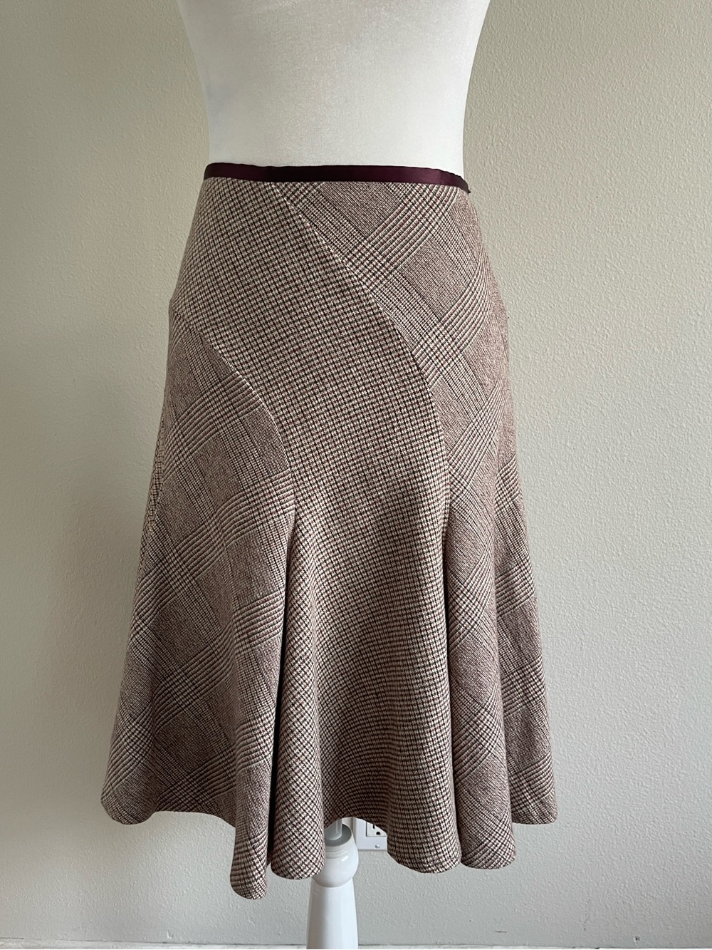 Banana Republic Brown Plaid A-Line Skirt